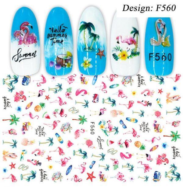 Купить наклейки для ногтей Фламинго море, акварельный рисунок, нежный маникюр, морской дизайн, морские животные, фламинго, ракушки, очки, привет лето, пальмы, тапки, африка, отпуск,  гель лак