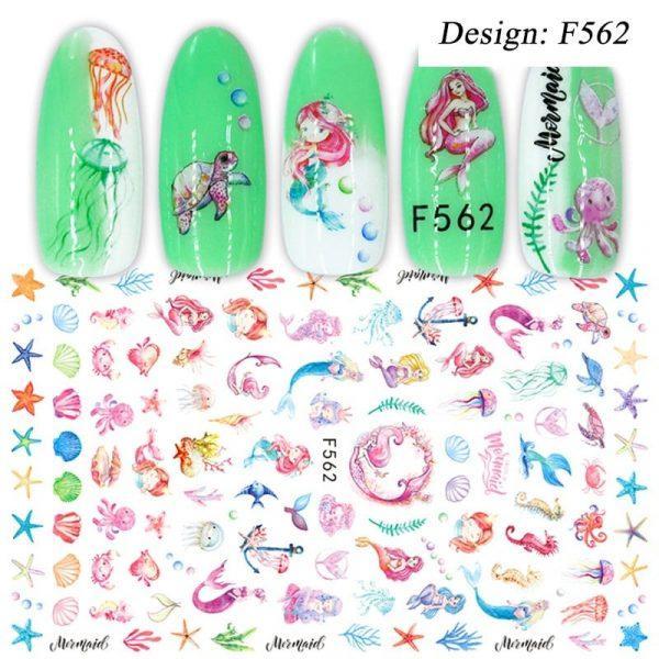 Русалка в море Наклейки для дизайна ногтей морские наклейки для дизайна ногтей купить