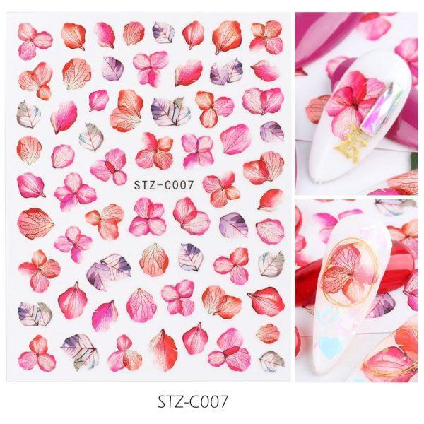 Цветочный Реалистичный Маникюр Наклейки для ногтей 2021 популярный дизайн, новинка, акварельные цветы, сухоцветы для маникюра