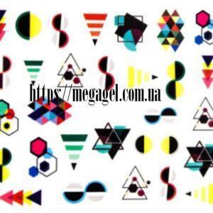 Водные Cлайдеры для ногтей【Цветная Геометрия Современный дизайн Ногтей】🎨 1626-25