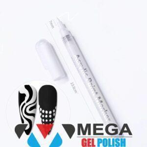 Карандаш-маркер для дизайна ногтей белый 02