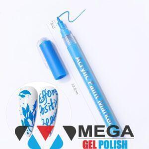 Карандаш-маркер для дизайна ногтей голубой 08
