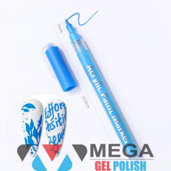 Карандаш-маркер для дизайна ногтей голубой 08