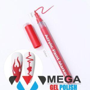 Карандаш-маркер для дизайна ногтей красно-алый 05