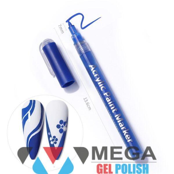 Карандаш-маркер для дизайна ногтей синий 16