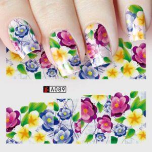 Слайдер дизайн, наклейки на ногти цветы